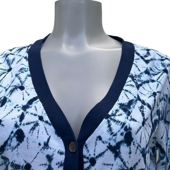 Thakoon X Target Shibori Cardigan Women's Large Blue & White Button Front Cotton - Picture 7 of 8